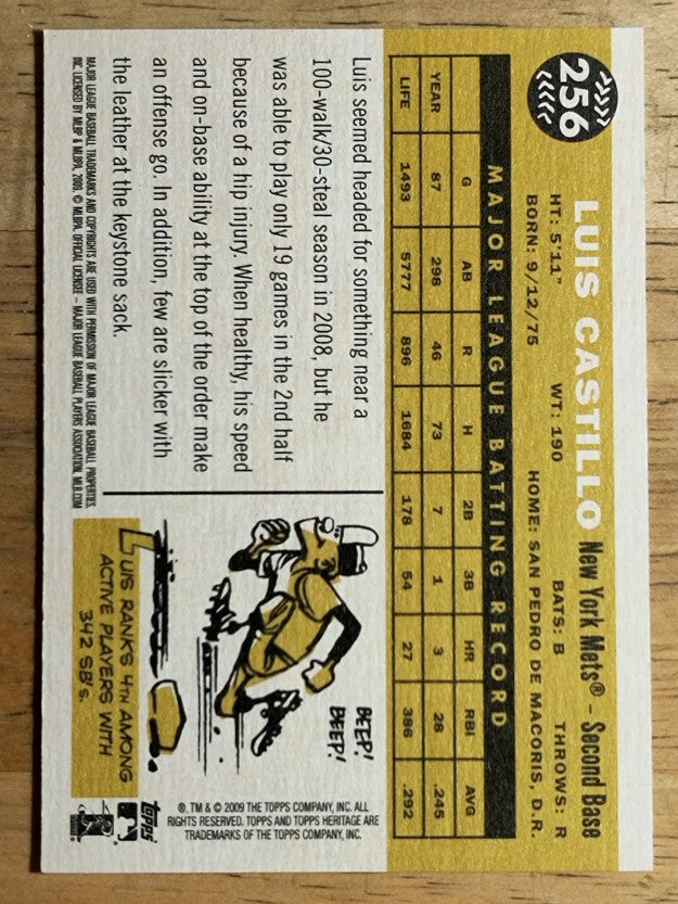 2009 Topps Heritage #256 Luis Castillo