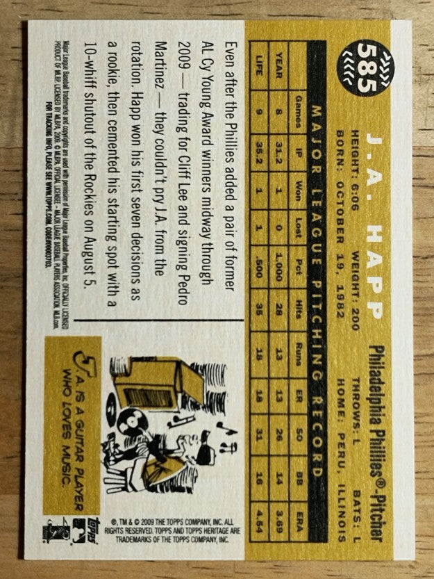 2009 Topps Heritage #585 J.A. Happ