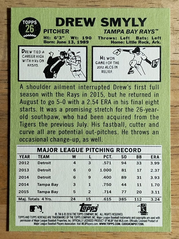 2016 Topps Heritage #26 Drew Smyly