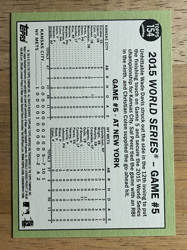2016 Topps Heritage #154A Wade Davis