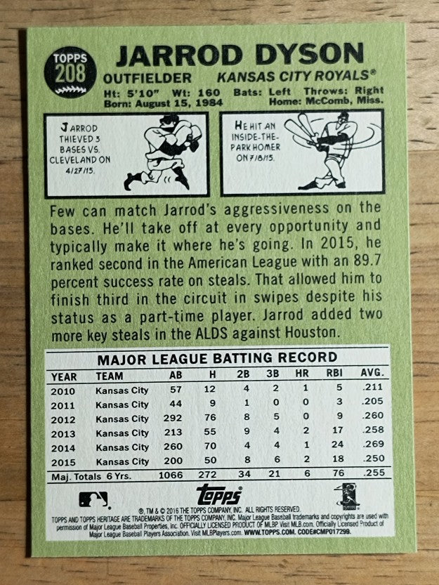 2016 Topps Heritage #208 Jarrod Dyson