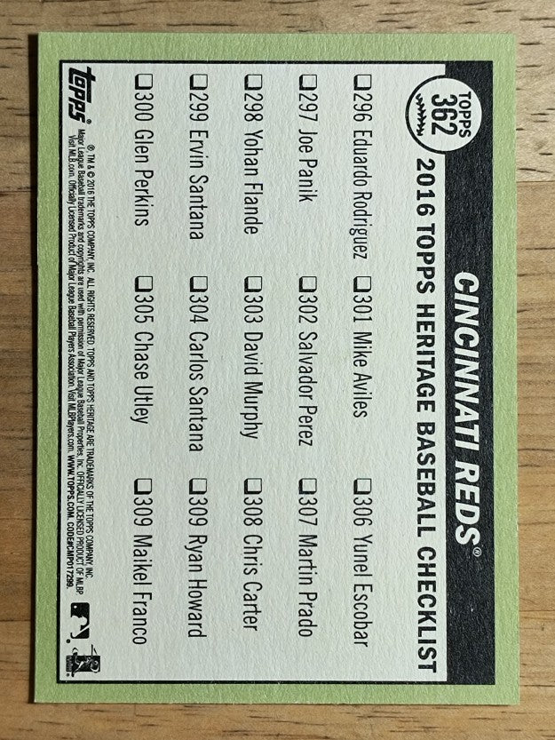 2016 Topps Heritage #362 Cincinnati Reds