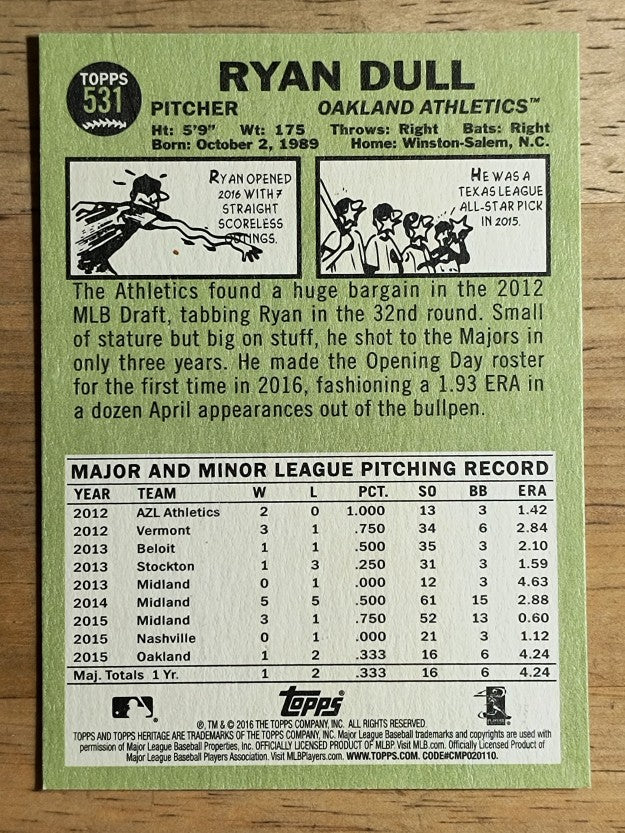 2016 Topps Heritage #531 Ryan Dull