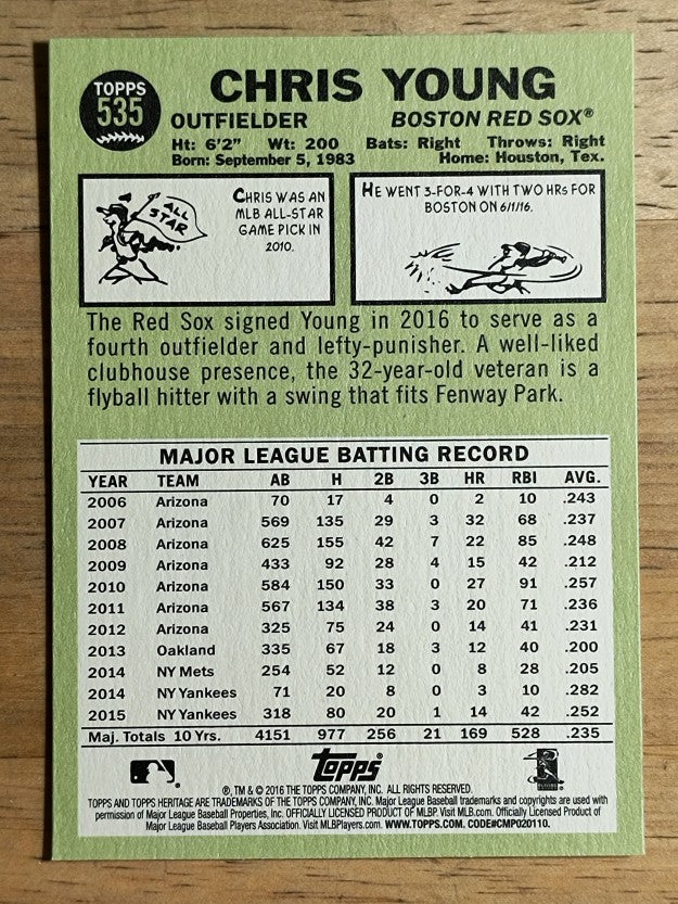 2016 Topps Heritage #535 Chris Young