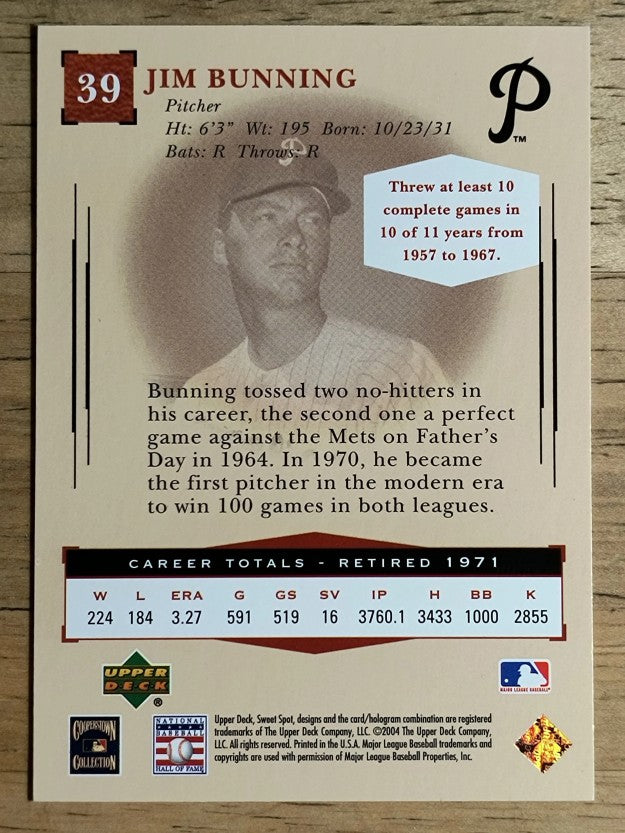 2004 Sweet Spot Classic #39 Jim Bunning