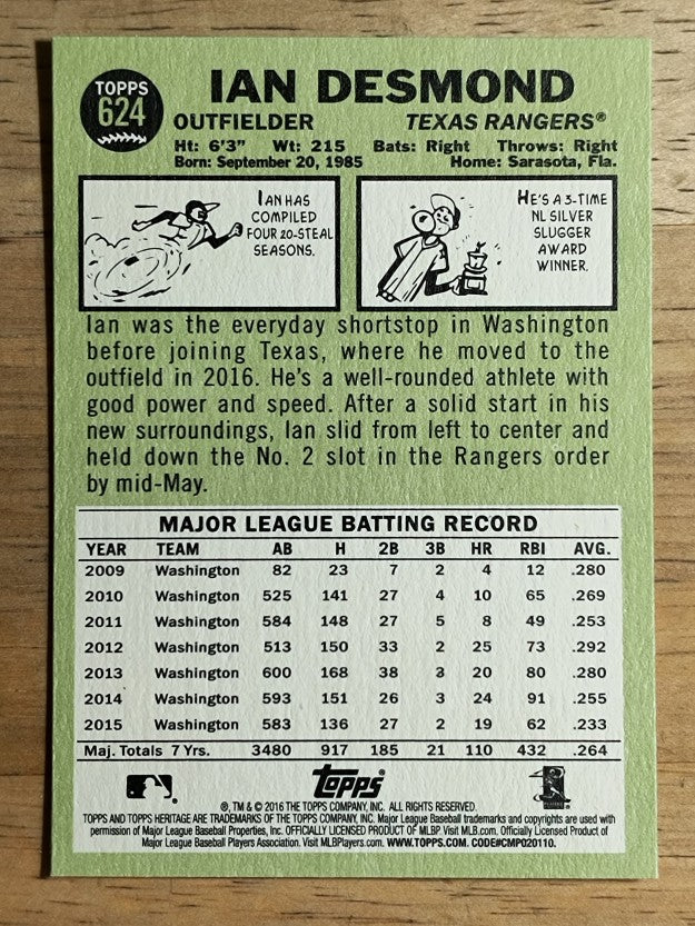 2016 Topps Heritage #624 Ian Desmond