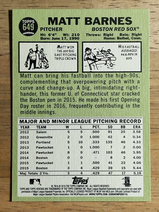 2016 Topps Heritage #649 Matt Barnes