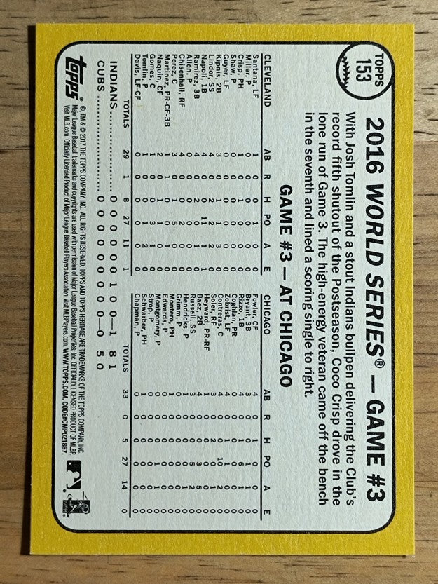 2017 Topps Heritage #153 Coco Crisp WSH