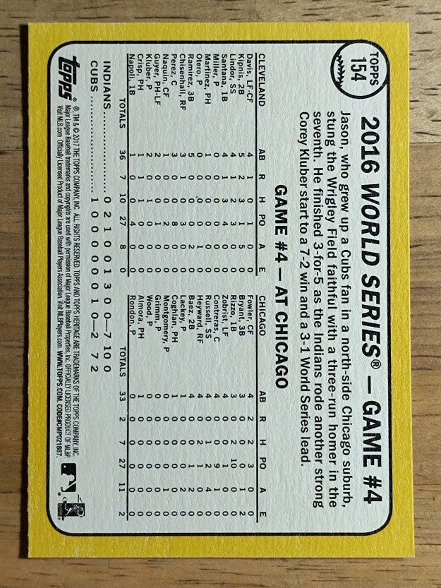 2017 Topps Heritage #154 Jason Kipnis WSH