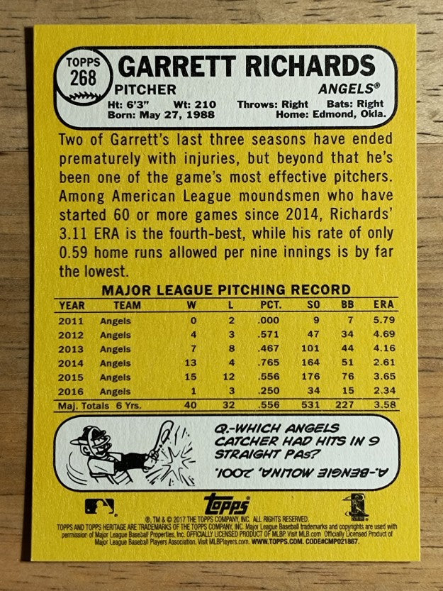 2017 Topps Heritage #268 Garrett Richards