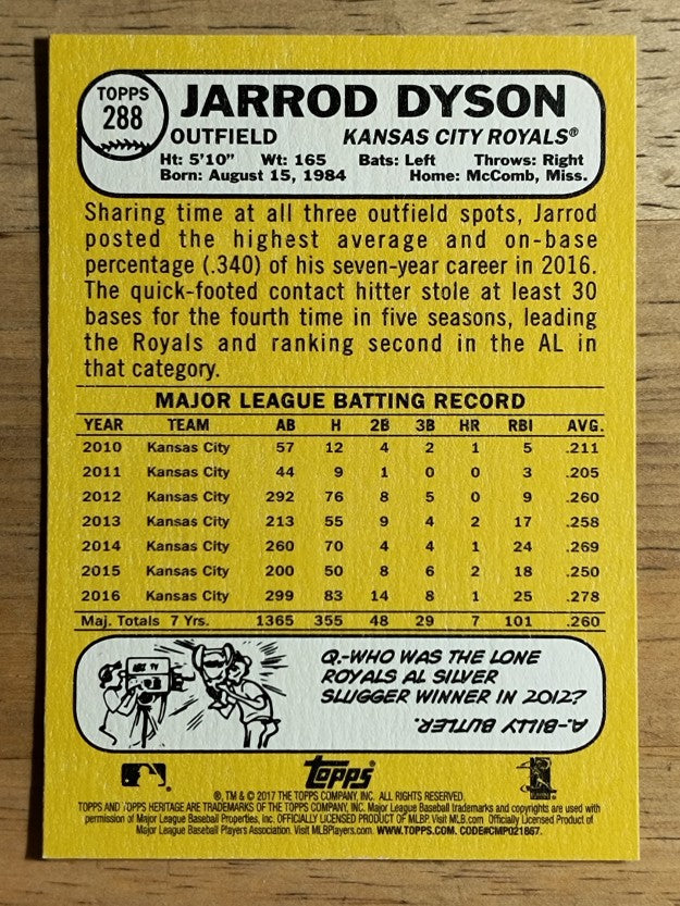 2017 Topps Heritage #288 Jarrod Dyson