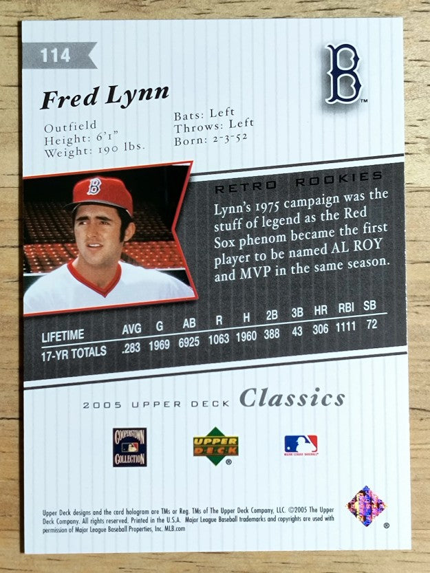 2005 Upper Deck Classics #114 Fred Lynn RSR