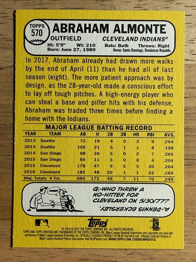 2017 Topps Heritage #570 Abraham Almonte