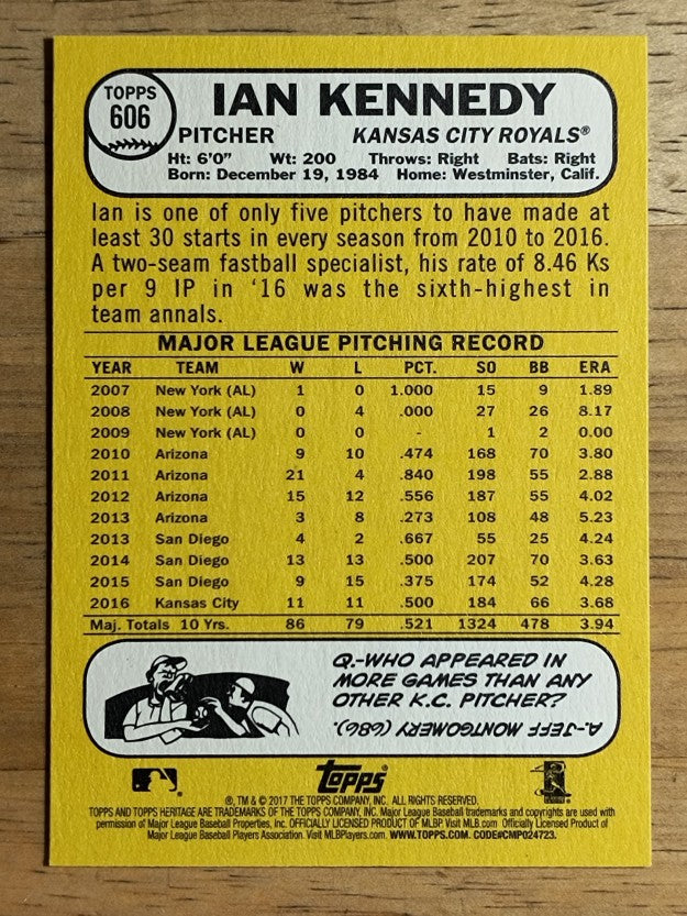 2017 Topps Heritage #606 Ian Kennedy