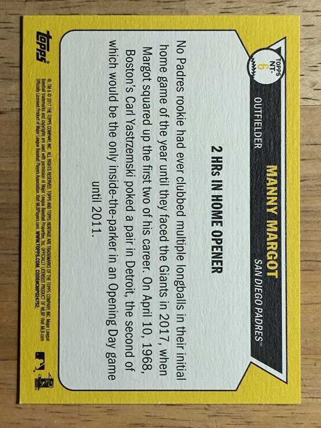 2017 Topps Heritage Now and Then #NT6 Manny Margot