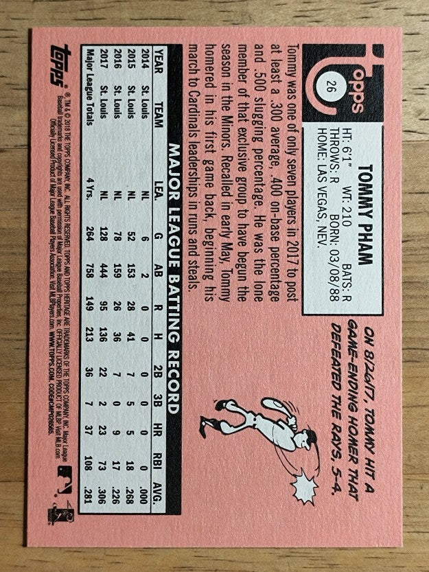 2018 Topps Heritage #26 Tommy Pham