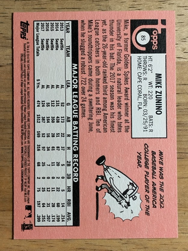 2018 Topps Heritage #85 Mike Zunino