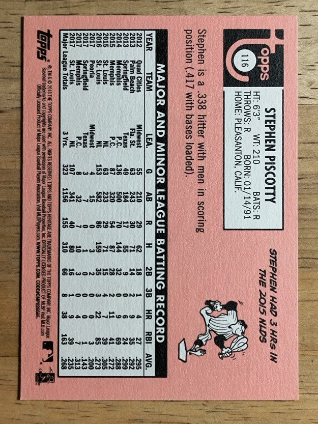 2018 Topps Heritage #116 Stephen Piscotty