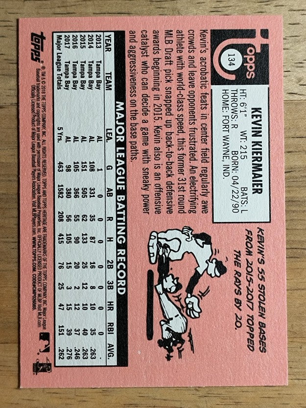 2018 Topps Heritage #134 Kevin Kiermaier