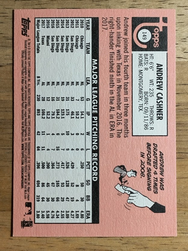 2018 Topps Heritage #149 Andrew Cashner