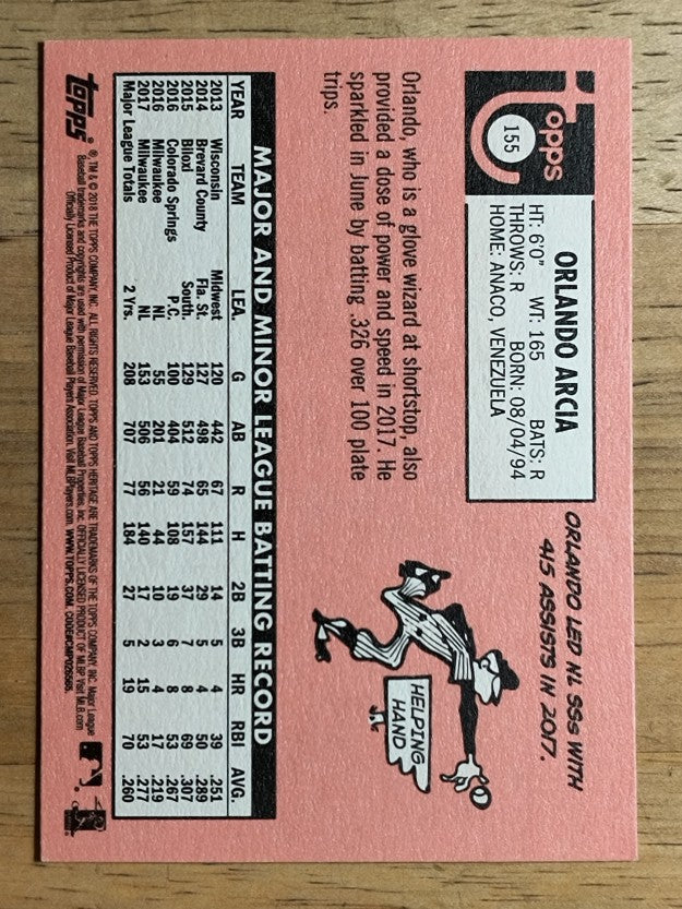 2018 Topps Heritage #155 Orlando Arcia
