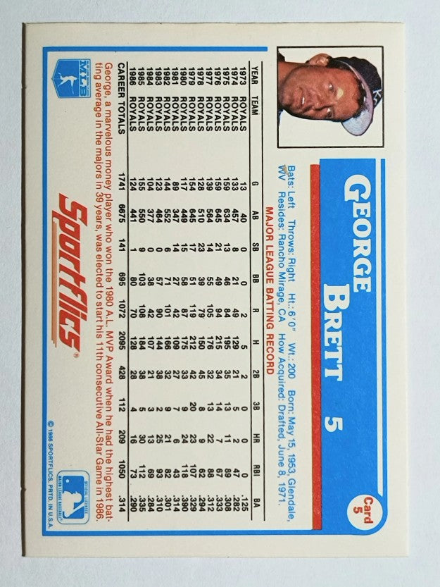 1987 Sportflics #5 George Brett
