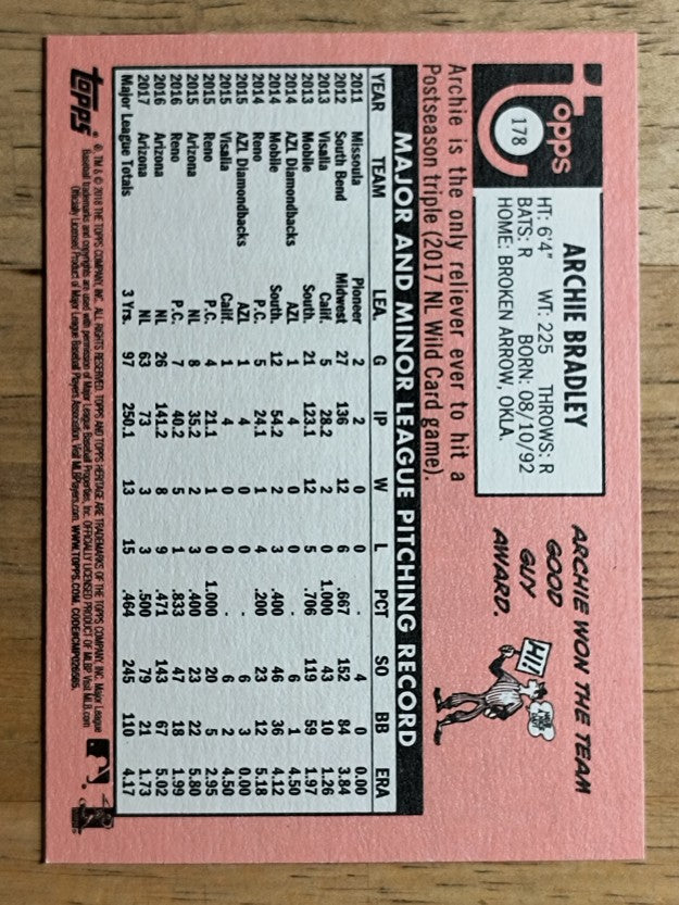 2018 Topps Heritage #178 Archie Bradley
