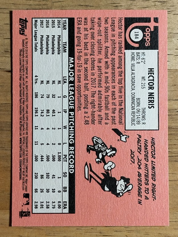 2018 Topps Heritage #184 Hector Neris