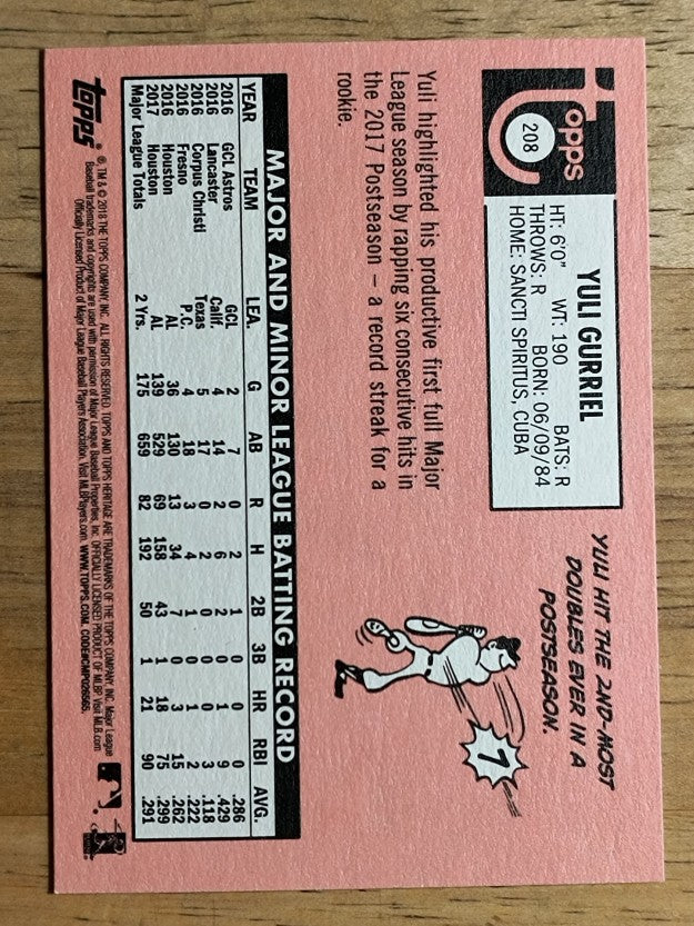 2018 Topps Heritage #208 Yuli Gurriel