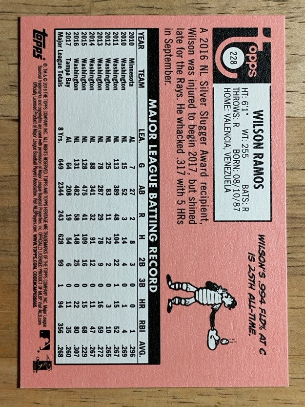 2018 Topps Heritage #228 Wilson Ramos