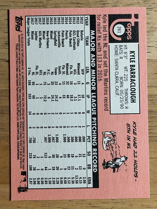 2018 Topps Heritage #261 Kyle Barraclough