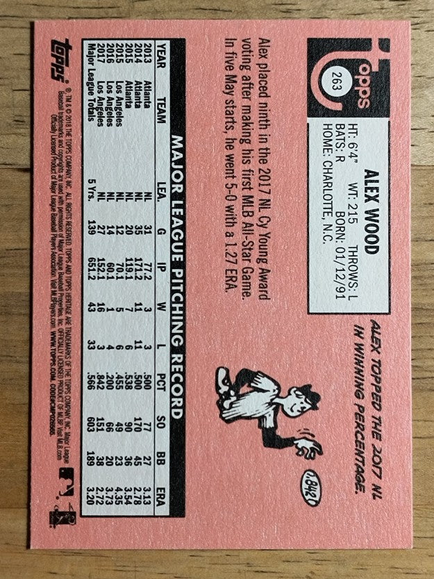 2018 Topps Heritage #263 Alex Wood