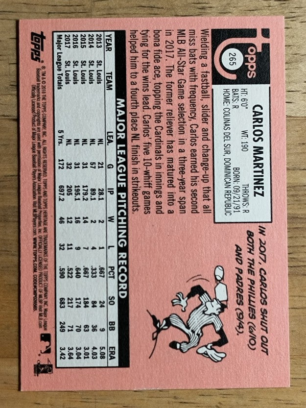 2018 Topps Heritage #265 Carlos Martinez