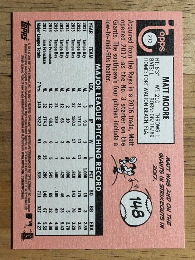 2018 Topps Heritage #272 Matt Moore