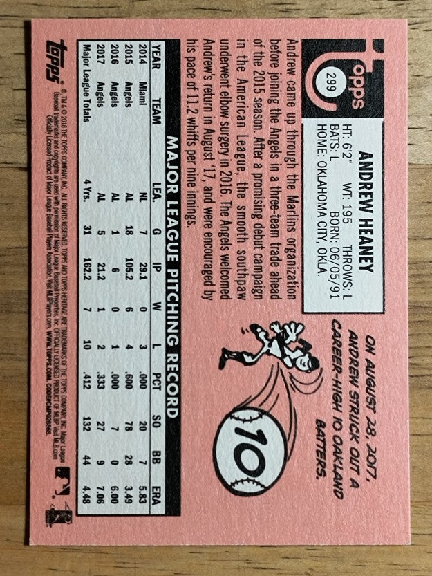 2018 Topps Heritage #299 Andrew Heaney