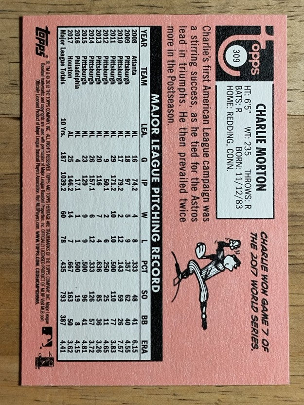 2018 Topps Heritage #309 Charlie Morton