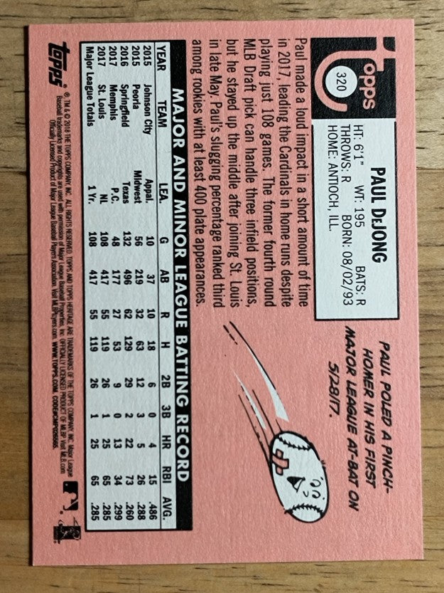 2018 Topps Heritage #320 Paul DeJong