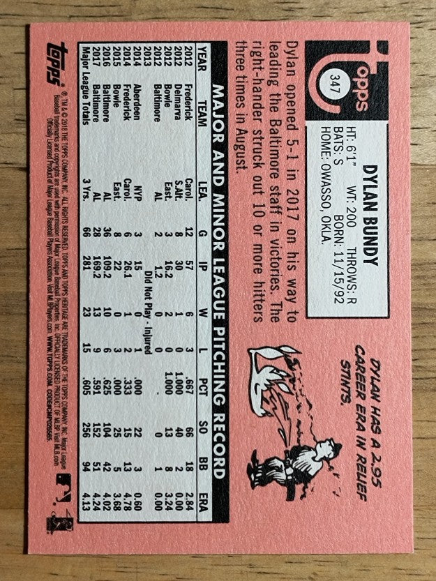 2018 Topps Heritage #347 Dylan Bundy