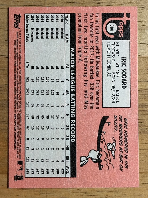 2018 Topps Heritage #380 Eric Sogard