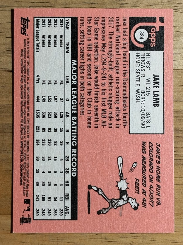 2018 Topps Heritage #384 Jake Lamb