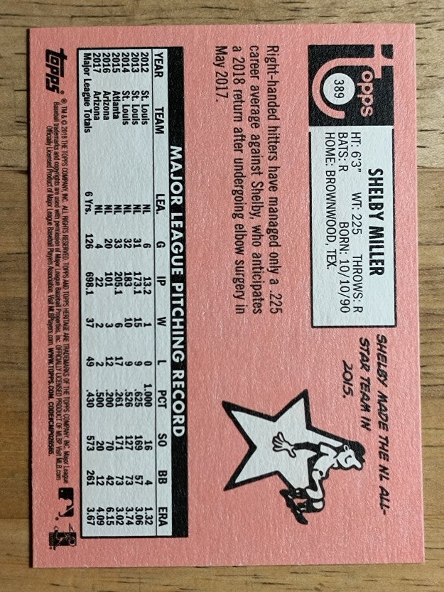 2018 Topps Heritage #389 Shelby Miller
