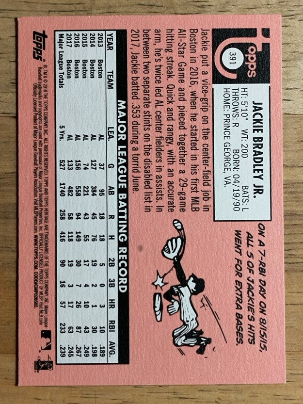 2018 Topps Heritage #391 Jackie Bradley Jr.
