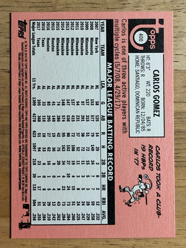 2018 Topps Heritage #400 Carlos Gomez