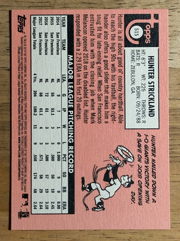 2018 Topps Heritage #515 Hunter Strickland