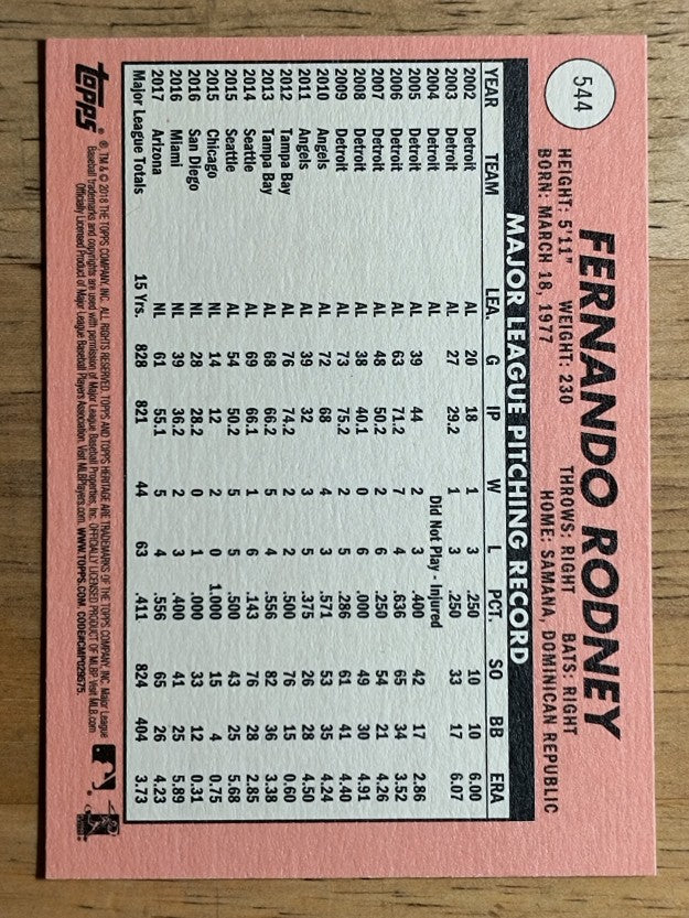 2018 Topps Heritage #544 Fernando Rodney