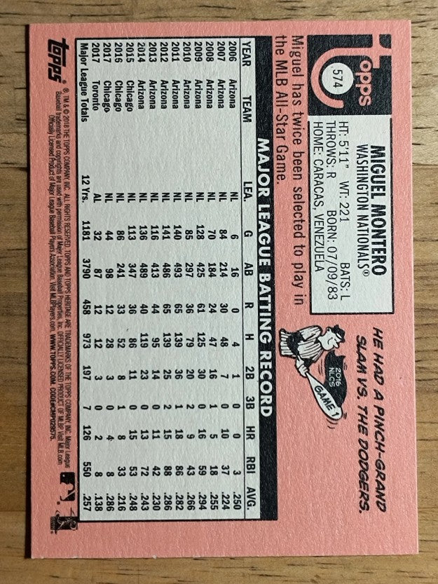 2018 Topps Heritage #574 Miguel Montero