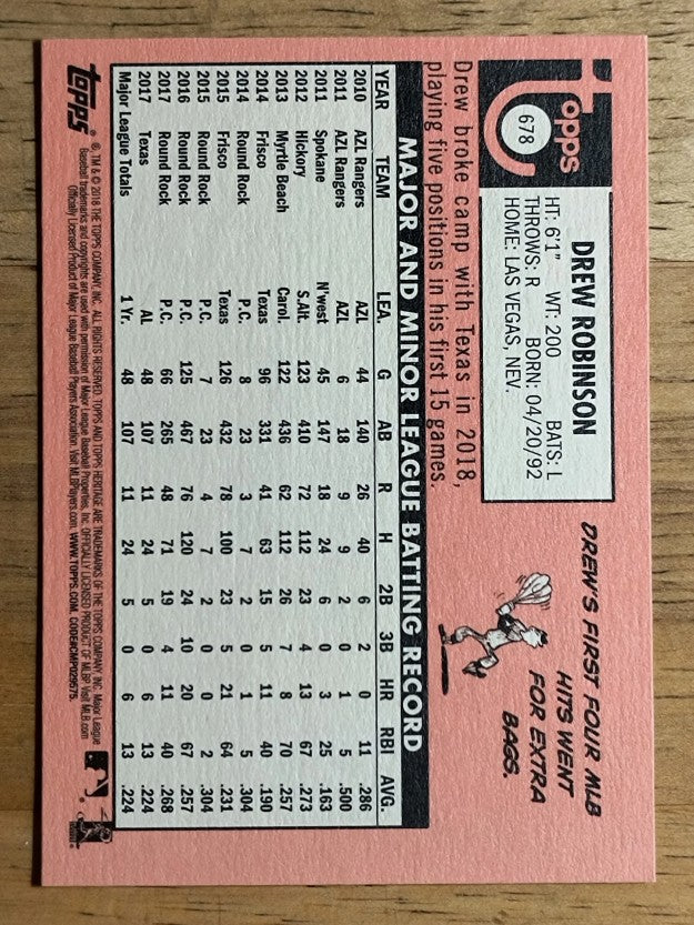 2018 Topps Heritage #678 Drew Robinson