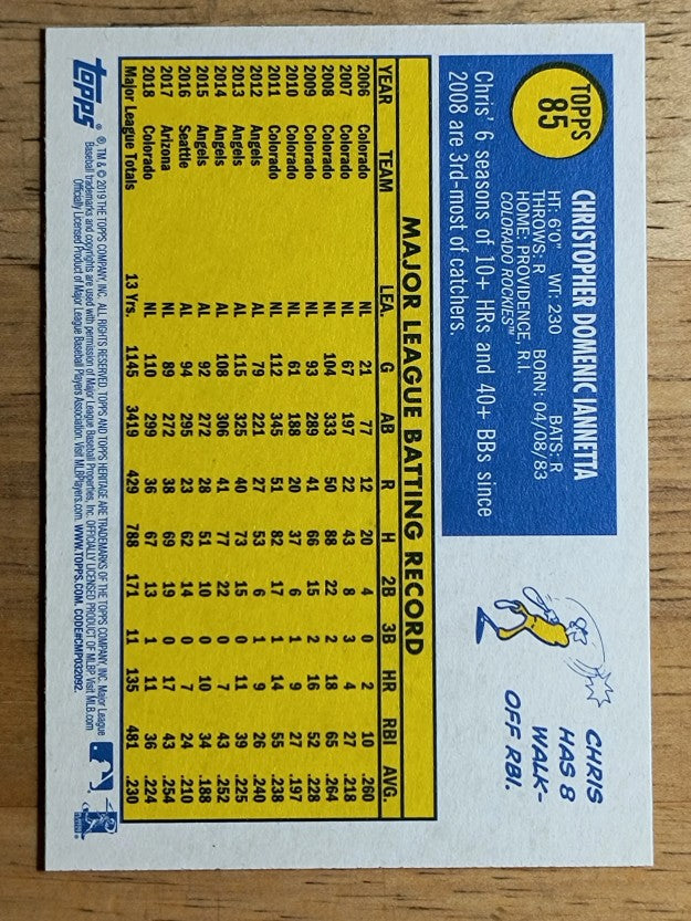 2019 Topps Heritage #85 Chris Iannetta