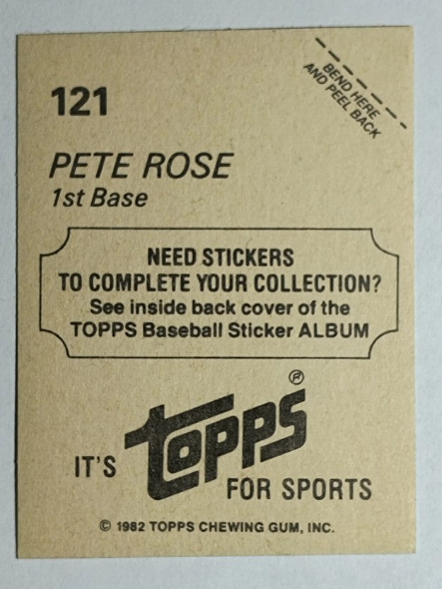 1982 Topps Stickers #121 Pete Rose FOIL