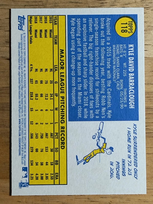 2019 Topps Heritage #118 Kyle Barraclough
